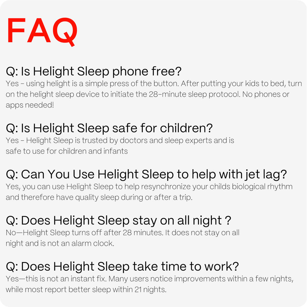 Helight Kidzzz bedside setup showing safe, child-friendly sleep aid