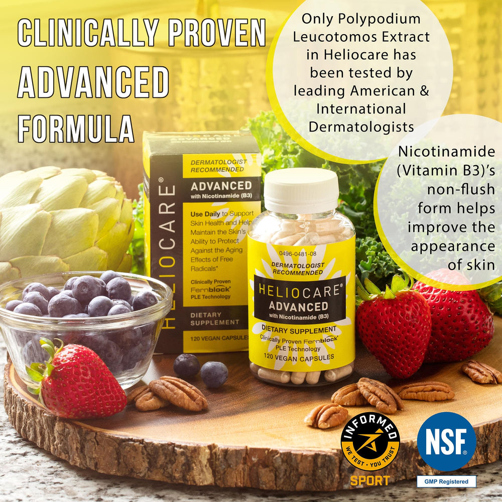 Heliocare daily-use capsules designed for easy swallowing.