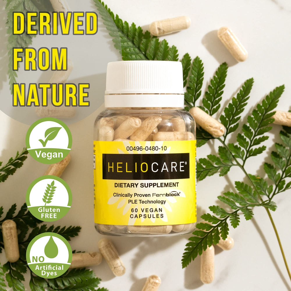 Graphic showing Fernblock PLE technology and Heliocare formula