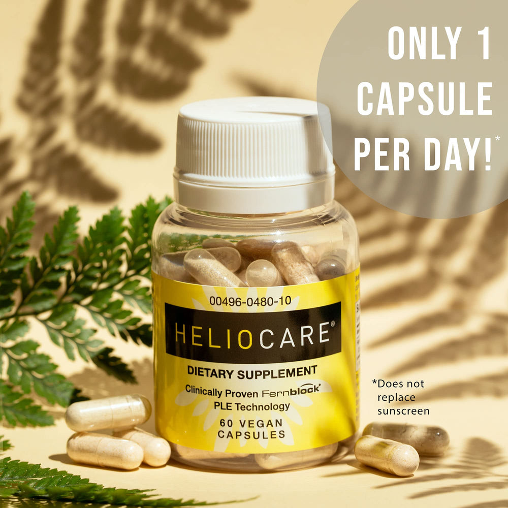 Natural vegan gluten-free label on Heliocare supplement
