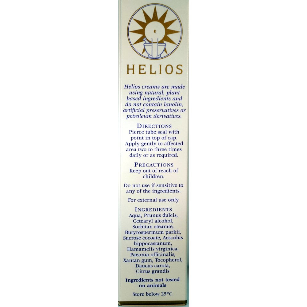 Helios Aesculus Hamamelis Paeonia cream tube application—soothing support for tired legs.