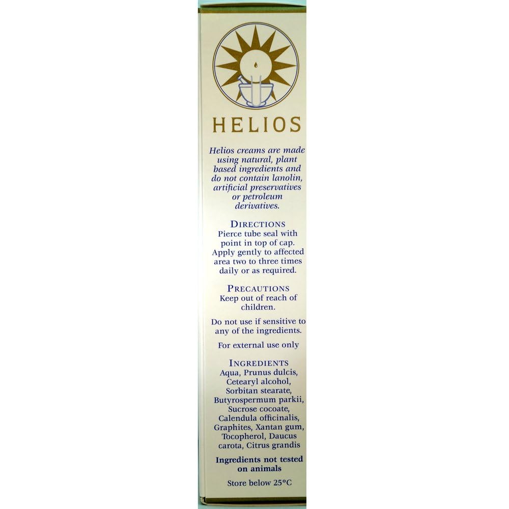 Helios Graphites and Calendula Cream being applied to dry skin.