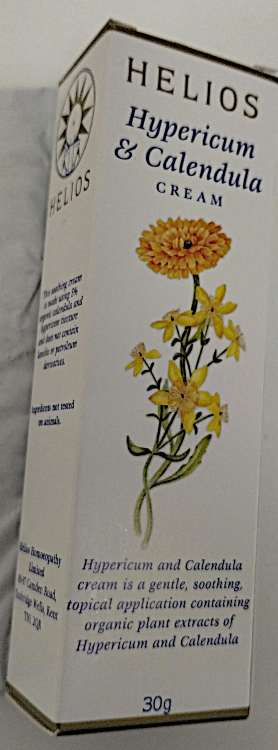 Helios Hypericum Calendula Cream 2-pack on display for home or travel