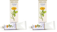 Helios Urtical Cream pack of 2 tubes displayed for convenient skin comfort application.