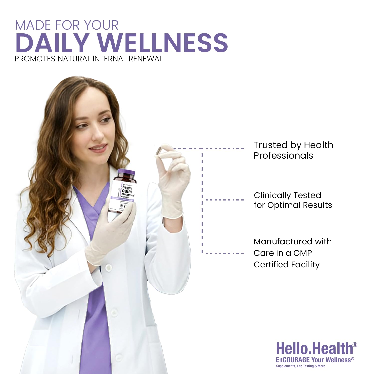 HELLO HEALTH Magnesium Glycinate daily-use scene for family wellness