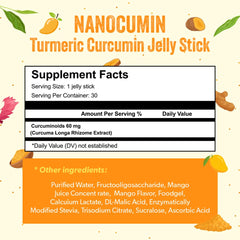 HELLO KFOOD Nanocumin jelly-stick mango label clearly shows ingredients and curcumin content.