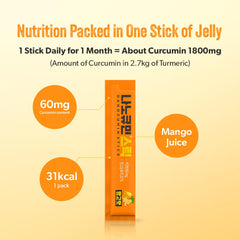 HELLO KFOOD Nanocumin jelly-stick mango texture close-up emphasizes chewy, enjoyable daily snack.