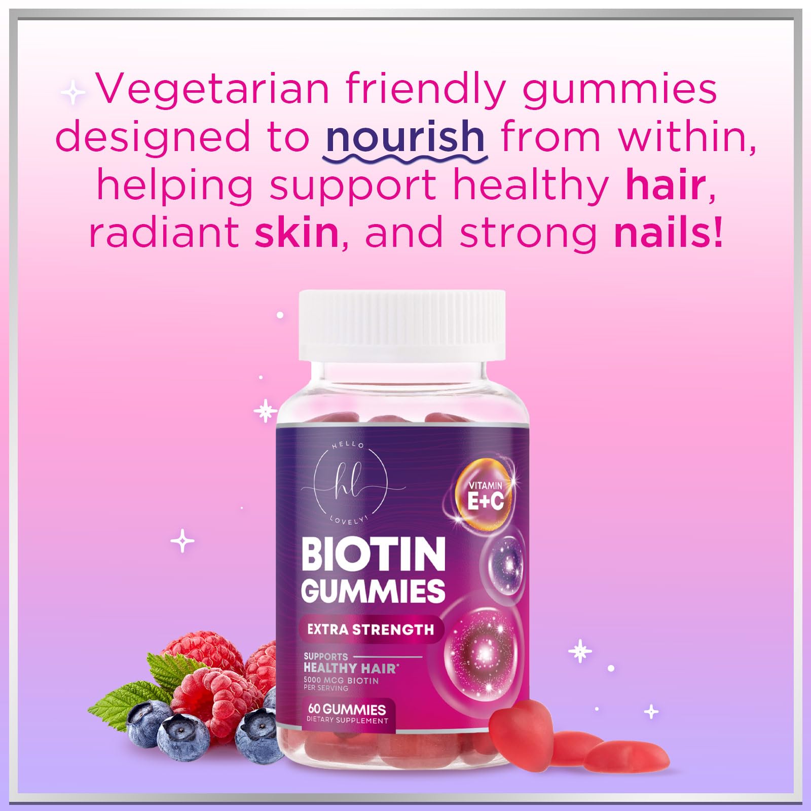 Hello Lovely gummies top view highlighting soft texture and color