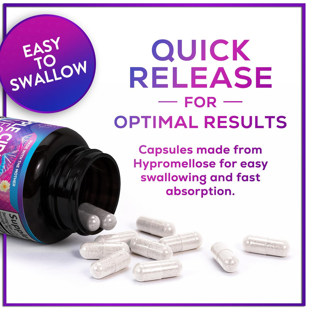 Non-GMO, gluten-free Hello Lovely ACV capsules for clean daily supplementation
