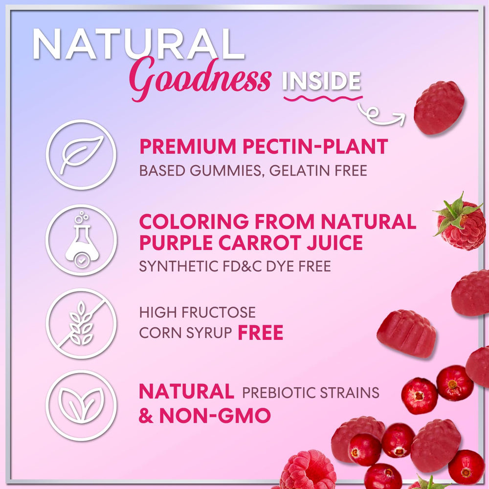 Hello Lovely Probiotics for Women Cranberry imagery conveys digestive health support.