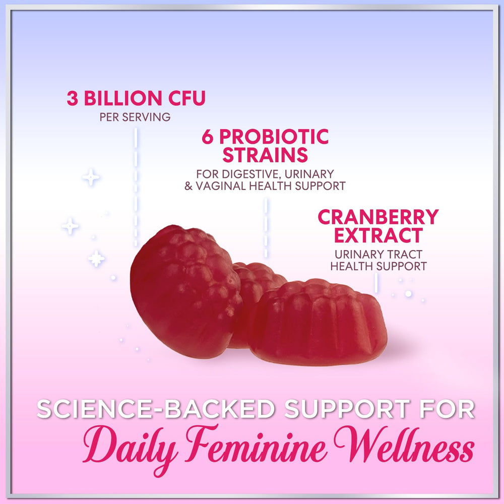 Hello Lovely Probiotics for Women Cranberry packaging emphasizes 3B CFU and gut balance.