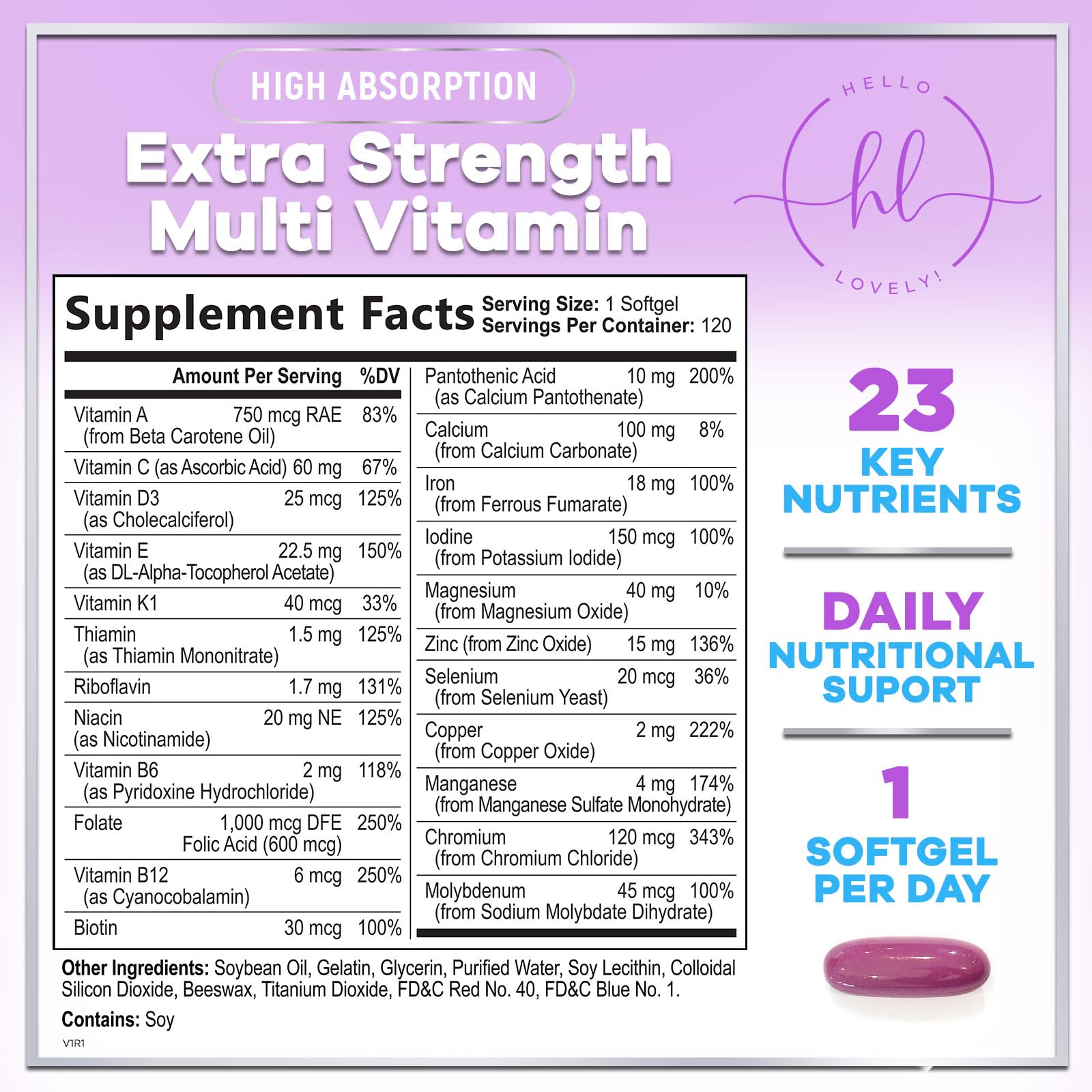 Hello Lovely! softgels ready to take for energy and focus throughout the day.