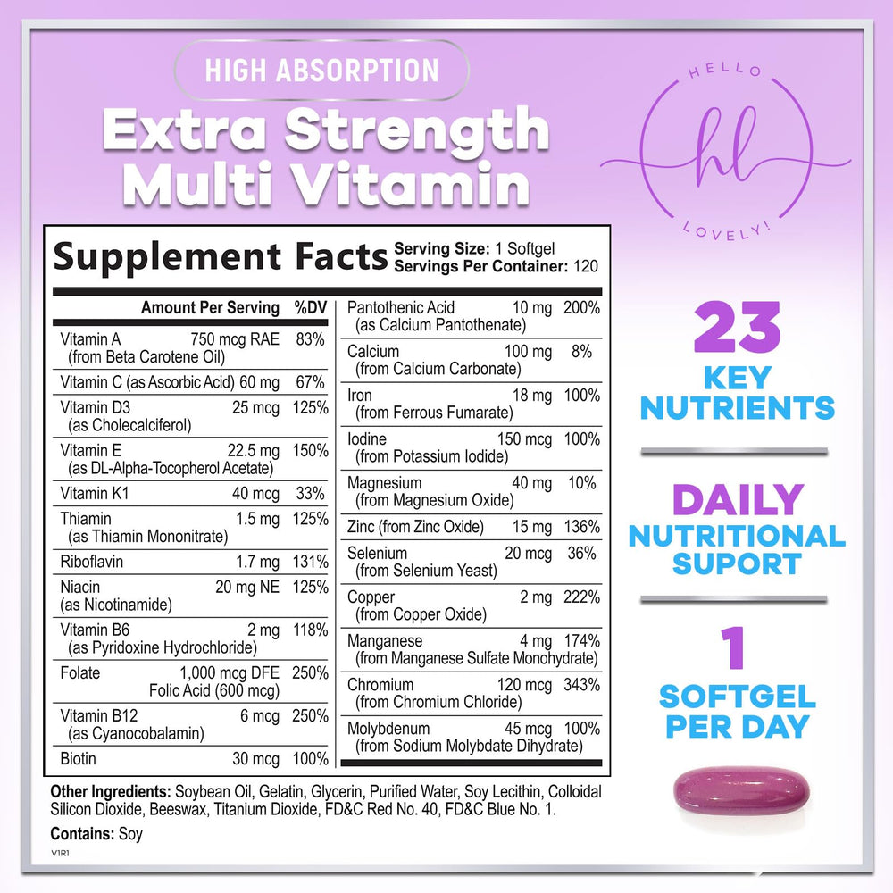 Hello Lovely! softgels ready to take for energy and focus throughout the day.