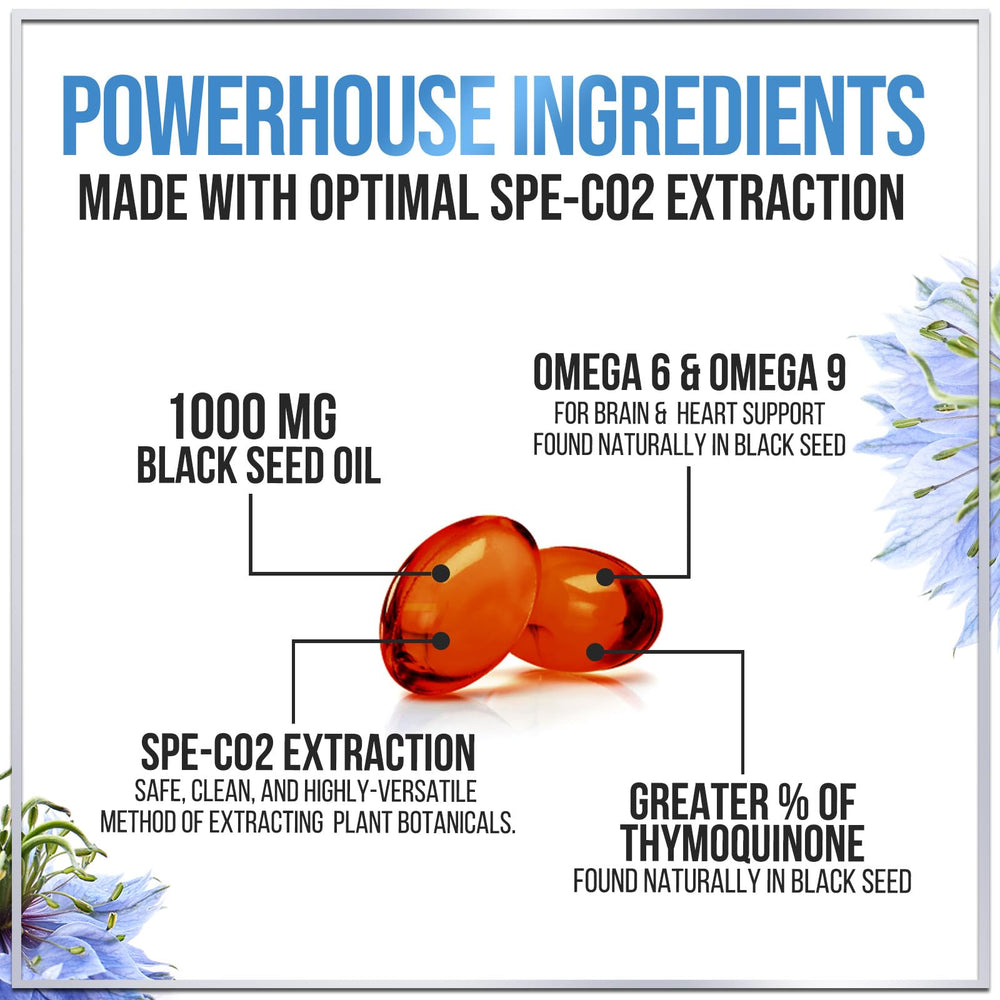 Hello Lovely Black Seed Oil Softgels bottle with label detailing 1000mg.
