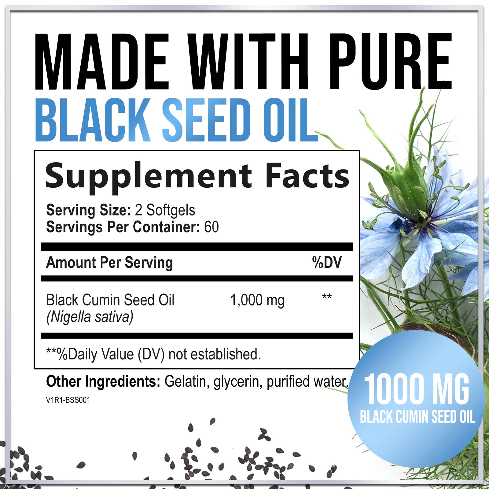 Hello Lovely Black Seed Oil Softgels close-up capsules highlighting purity.