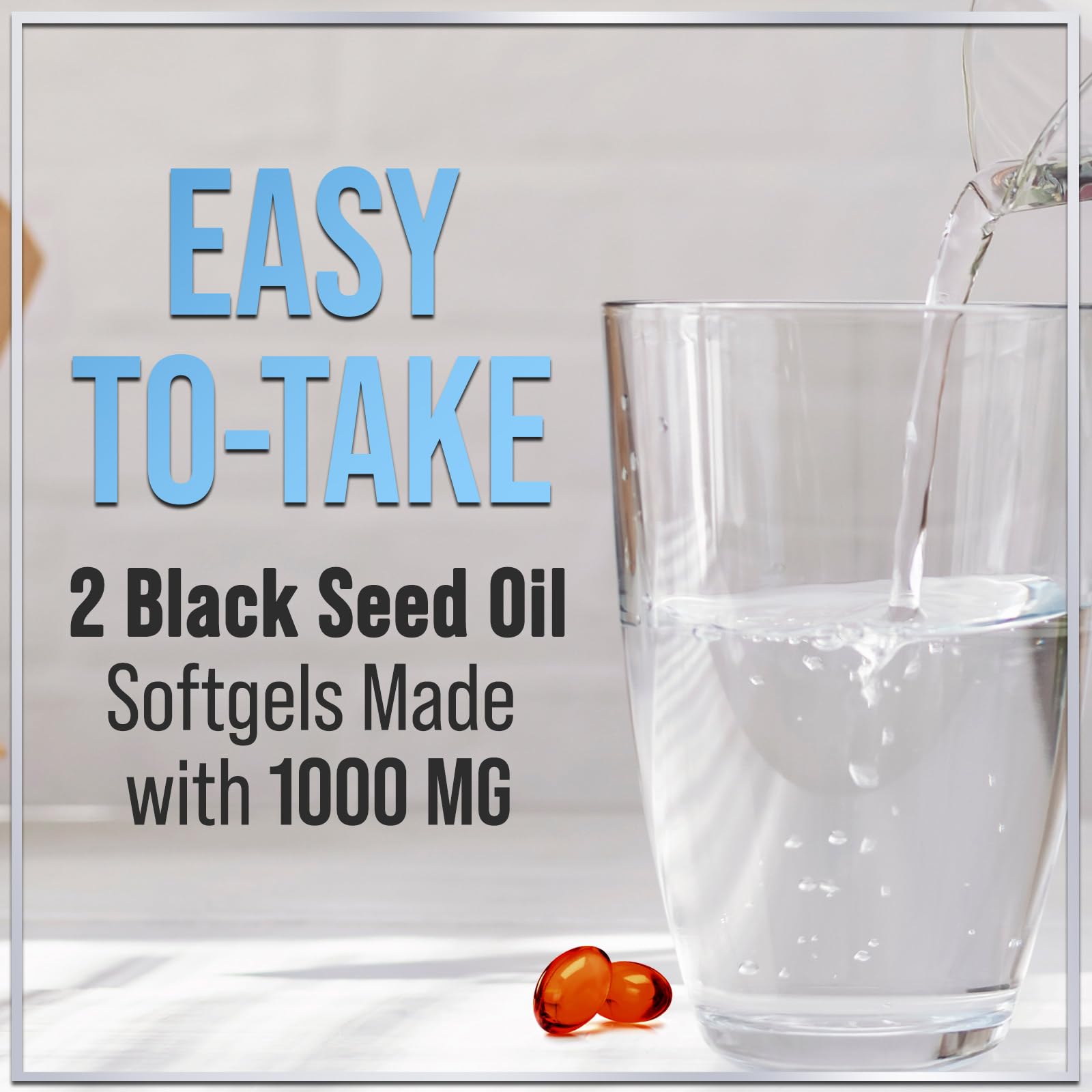 Hello Lovely Black Seed Oil Softgels daily routine image showing easy use.
