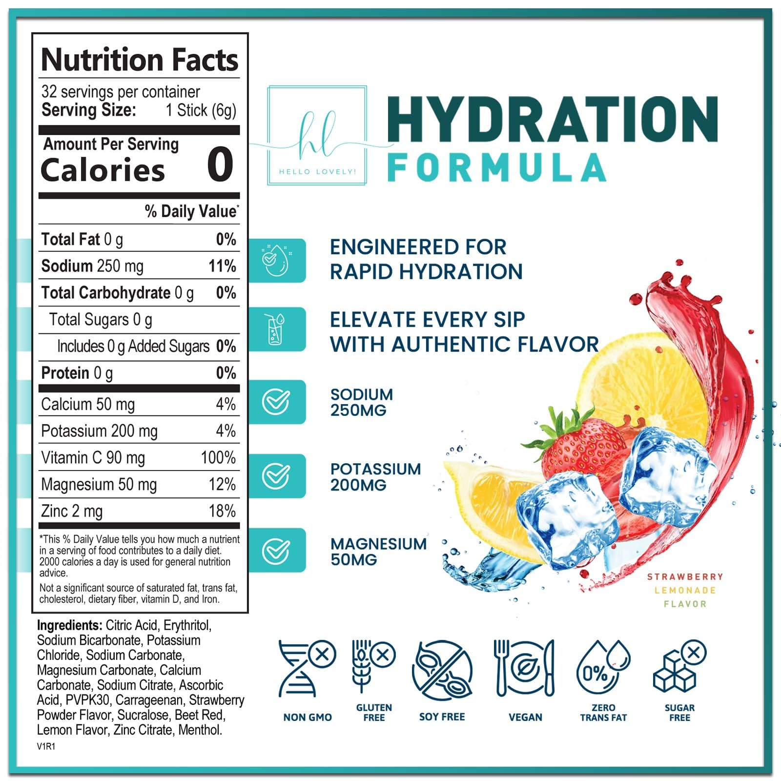 Hello Lovely electrolytes packets in hand ready for fast hydration during workouts.