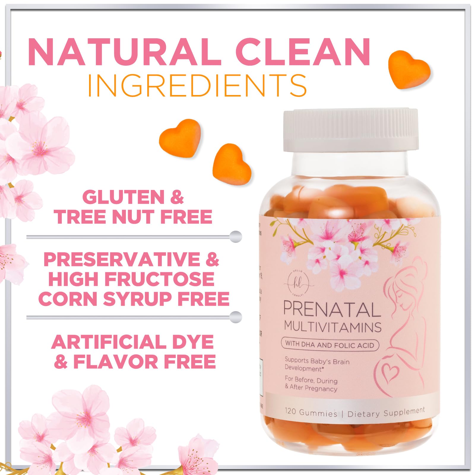 Hello Lovely Prenatal orange flavor gummies appealing to palates during pregnancy