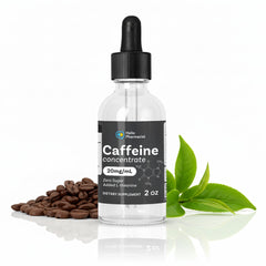 HelloPharmacist caffeine drops dropper enables precise dosing.