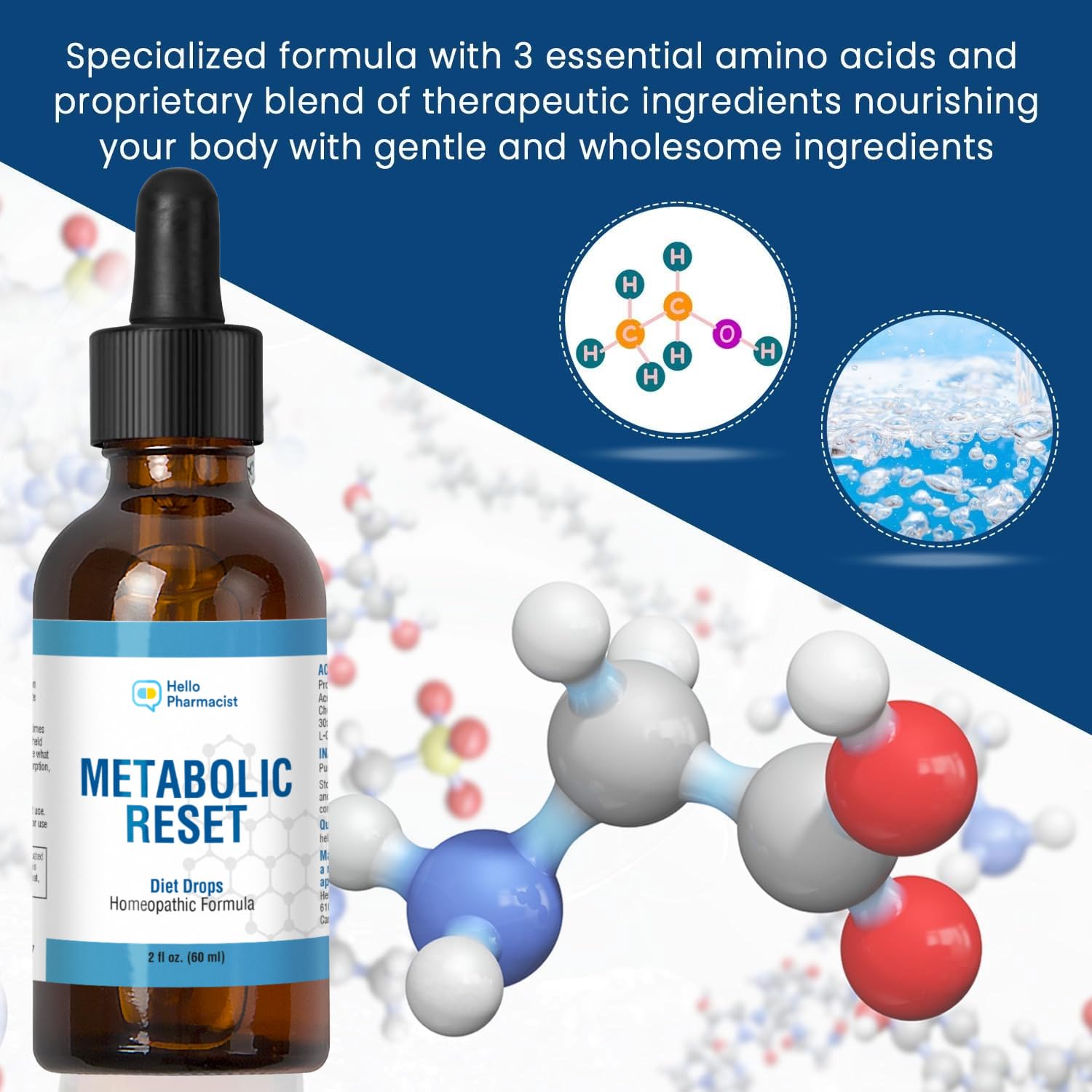 HelloPharmacist Metabolic Reset Drops bottle label showing original formula