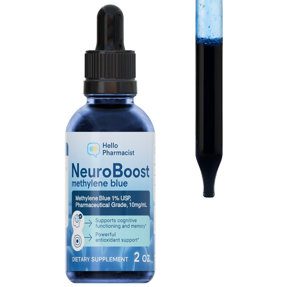 HelloPharmacist NeuroBoost facility imagery suggesting strict quality control.