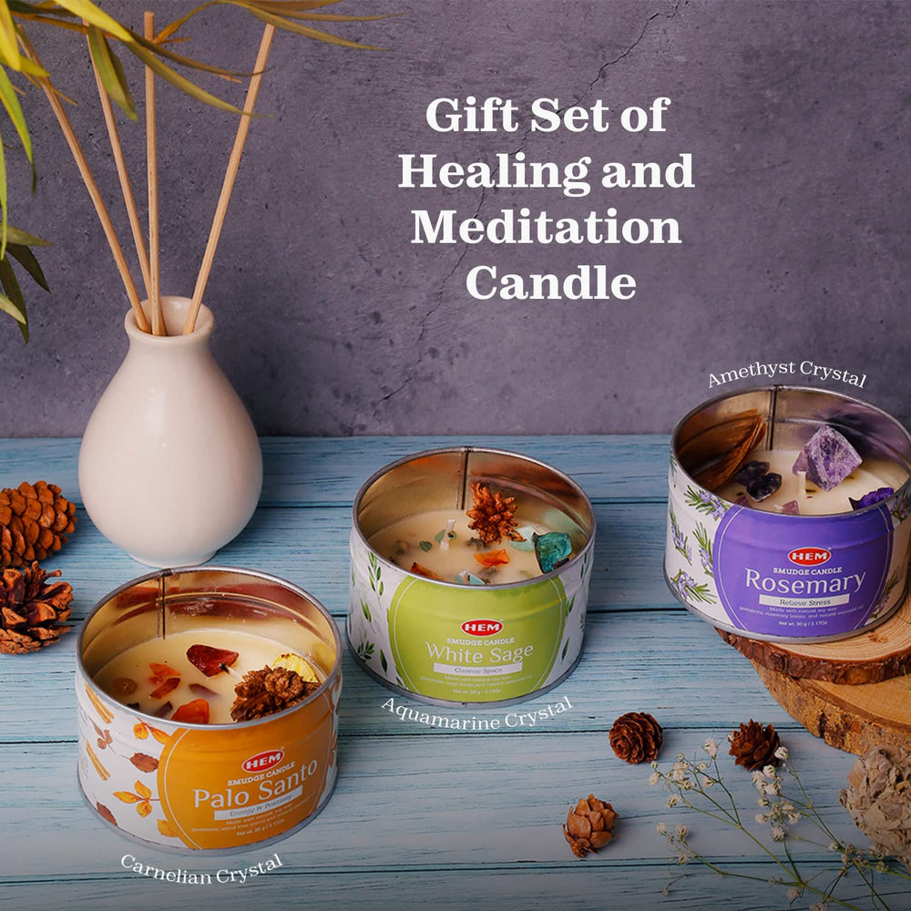 HEM Palo Santo candle creates a warm, purifying atmosphere for mindful moments.
