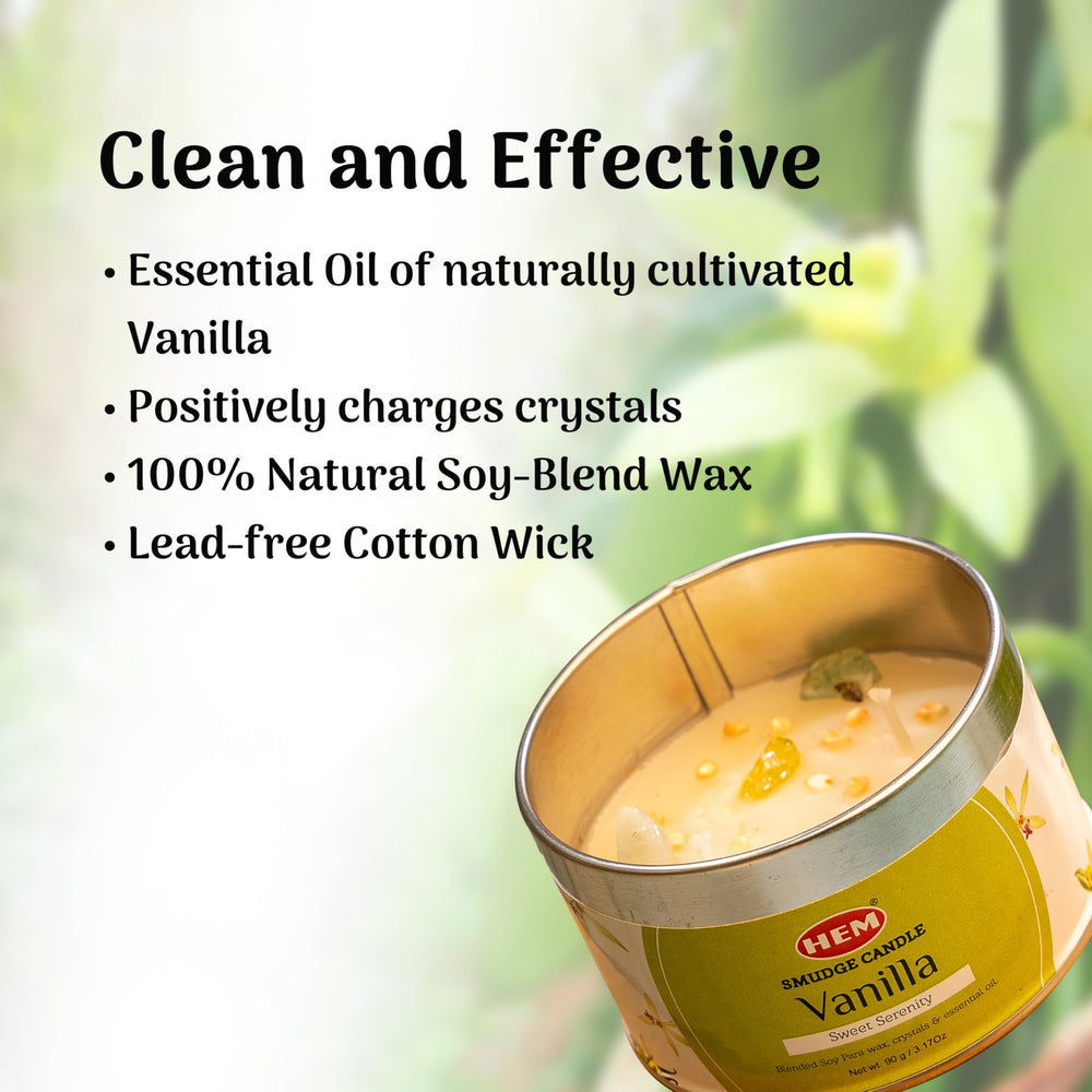 HEM Vanilla Crystal Candle creates a relaxing room atmosphere and helps unwind.