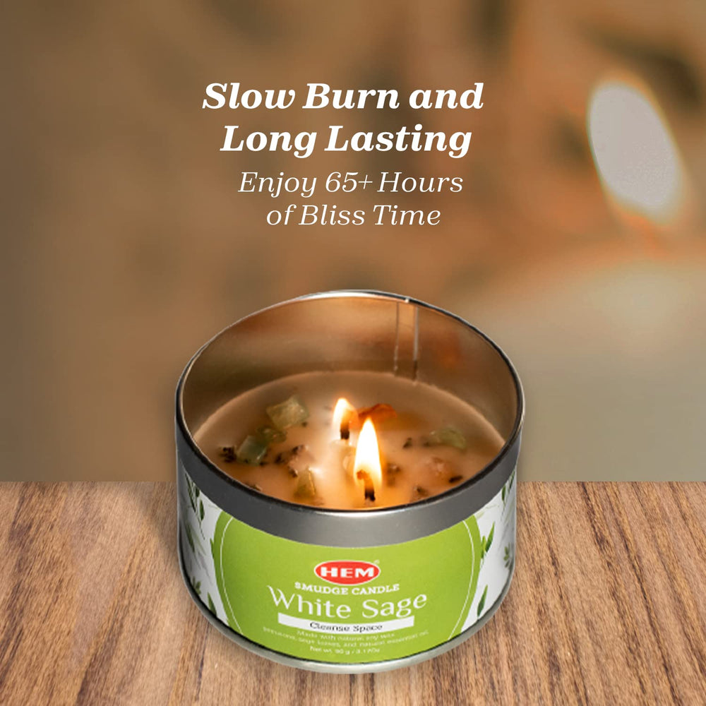 HEM white sage candle pack of 3, ideal for gifting or home rituals