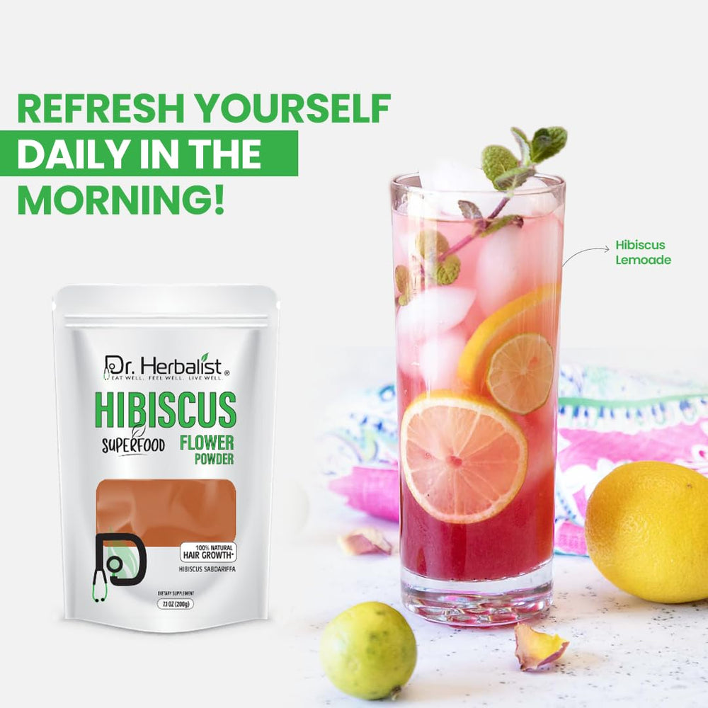 Hemani Hibiscus powder added to skincare routine for natural glow.