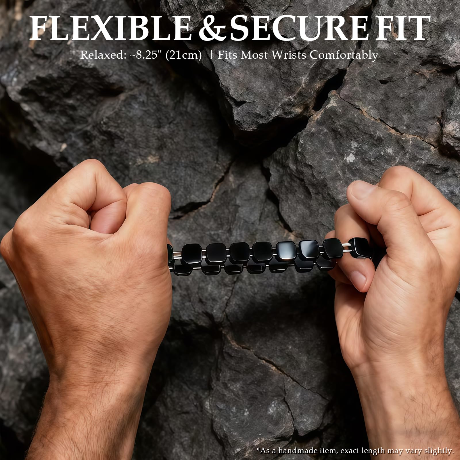 Hematite bracelet for men ready to boost confidence during meetings