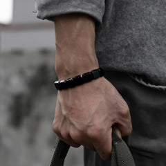 Hematite bracelet for men stretch-band worn on the wrist for daily comfort