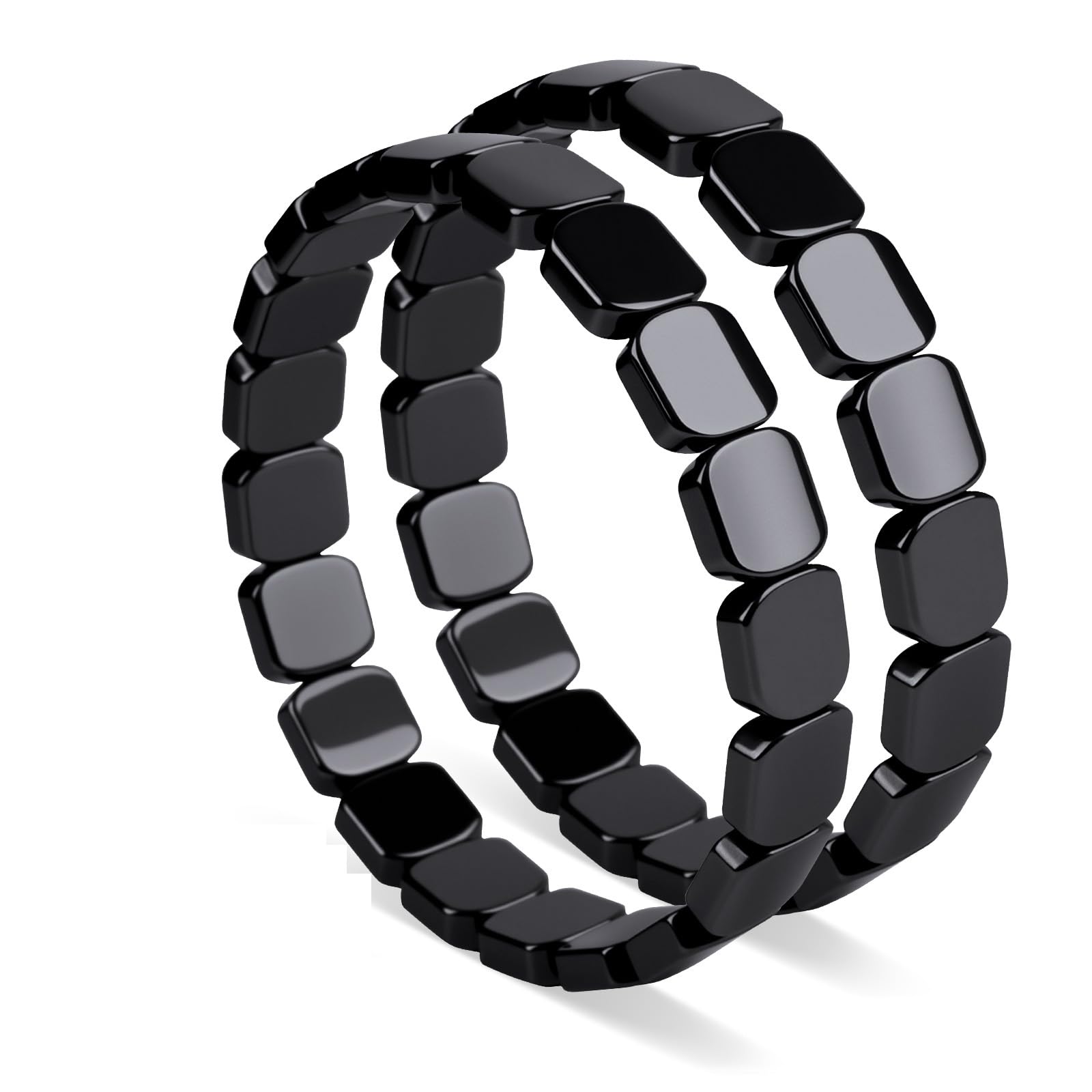 Hematite bracelet men close-up showing natural texture for everyday focus.