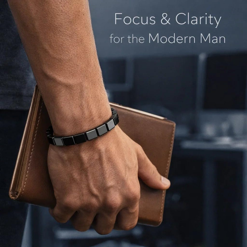 Hemios hematite bracelet for men with gym-ready look