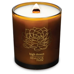 Hemlock Park Amber & Gold Wood Wick Candle 14oz showcases amber-gold-wood-wick-candle-14oz for a subtle, comforting aroma.