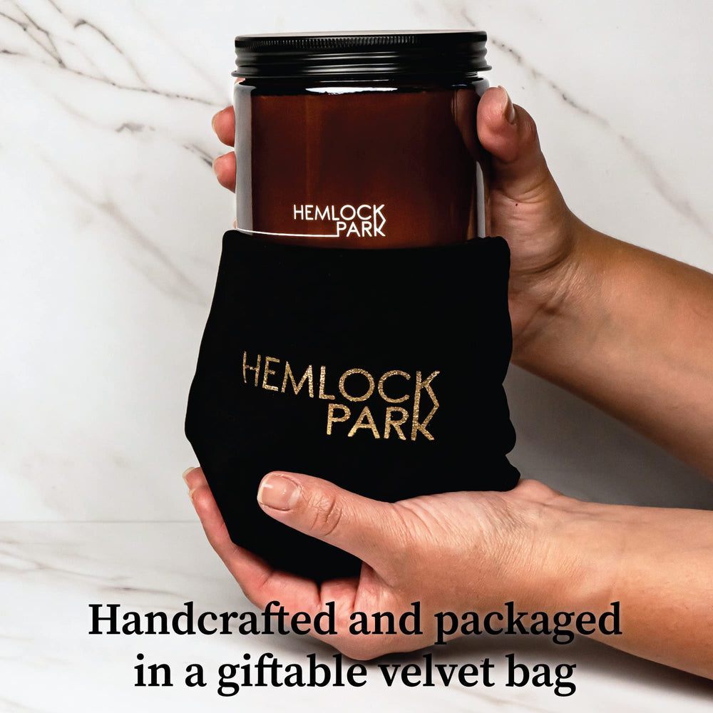 Hemlock Park hand-poured small-batch candle showcasing craftsmanship.
