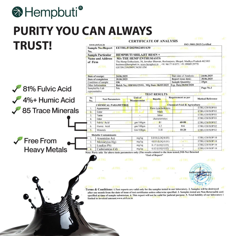 Hempbuti Shilajit resin pour captures quick, convenient dosing for sustained energy