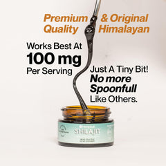 Hempbuti Shilajit resin spoon demonstrates measured servings for consistent daily intake