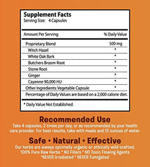 Hemroid Harry's Herbal Remedy ingredient list features Witch Hazel, White Oak Bark, and ginger.