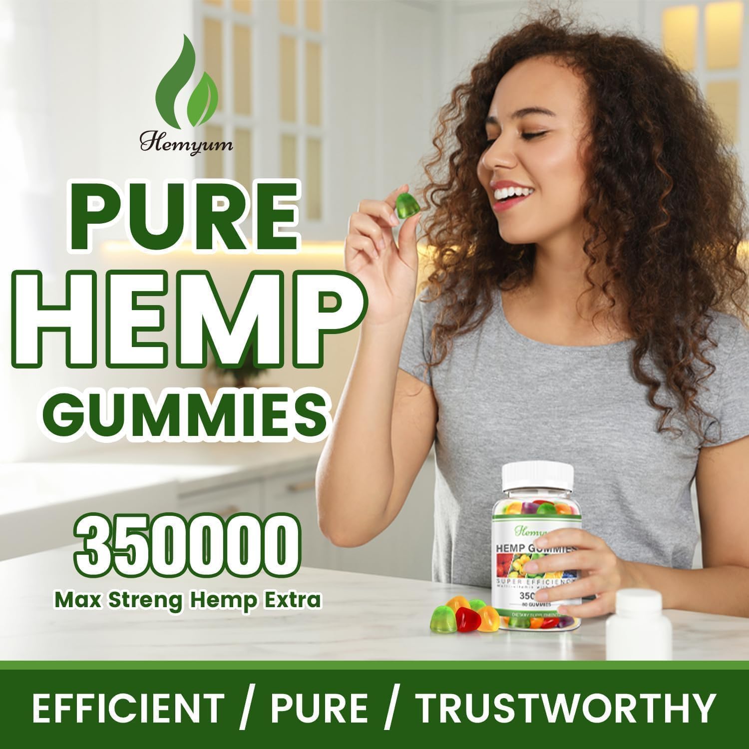 Hemyum Hemp Gummies night-use scene suggests bedtime support