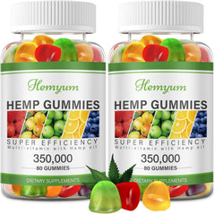 Hemyum hemp gummies bottle for sleep support and restful nights.