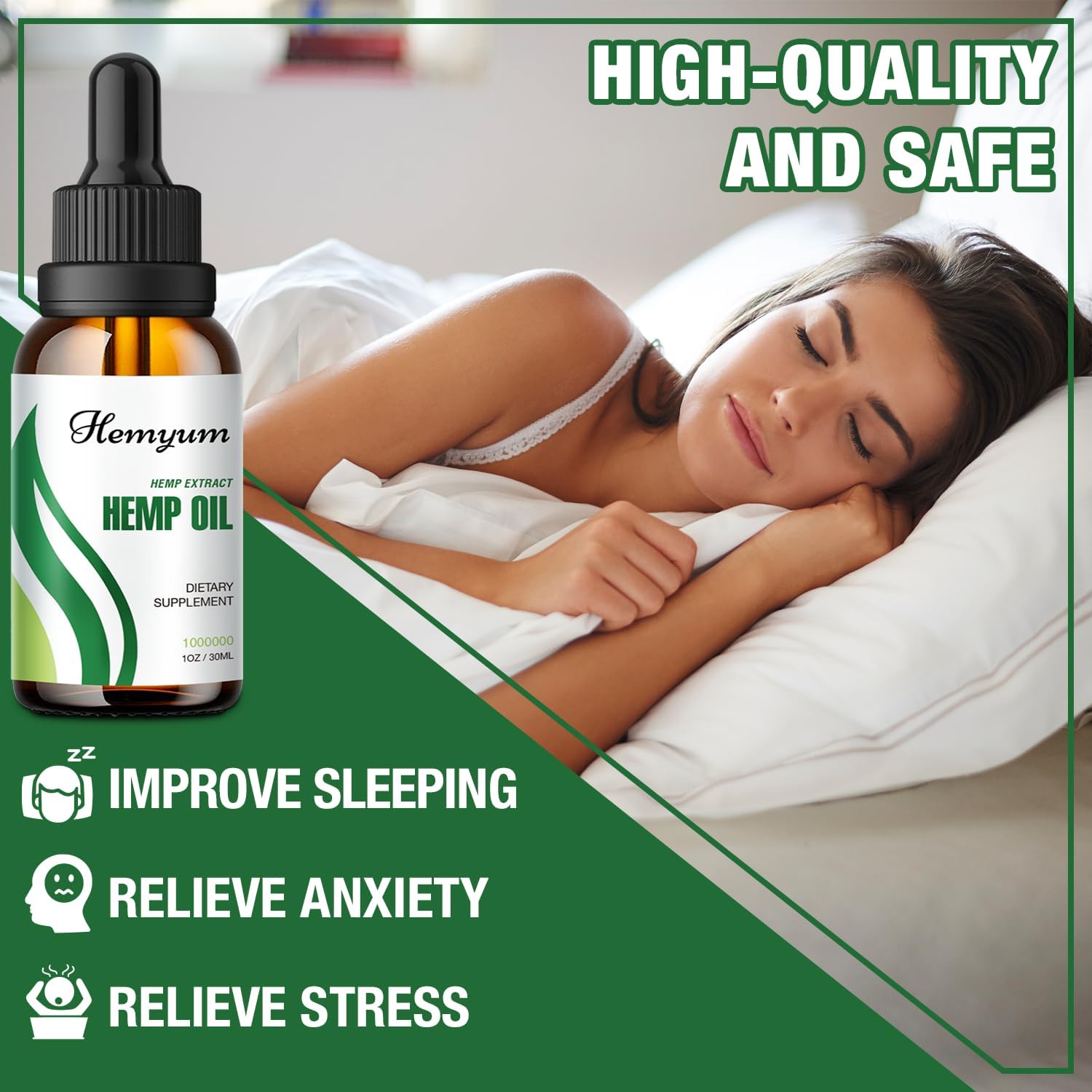 Hemyum hemp oil drops label close-up showing organic extract quality
