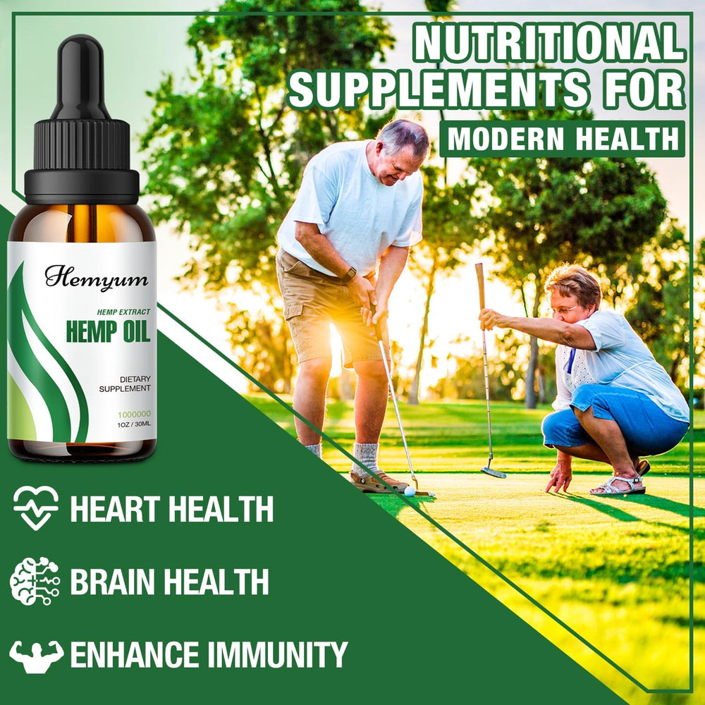 Hemyum hemp oil drops packaging box highlighting premium branding