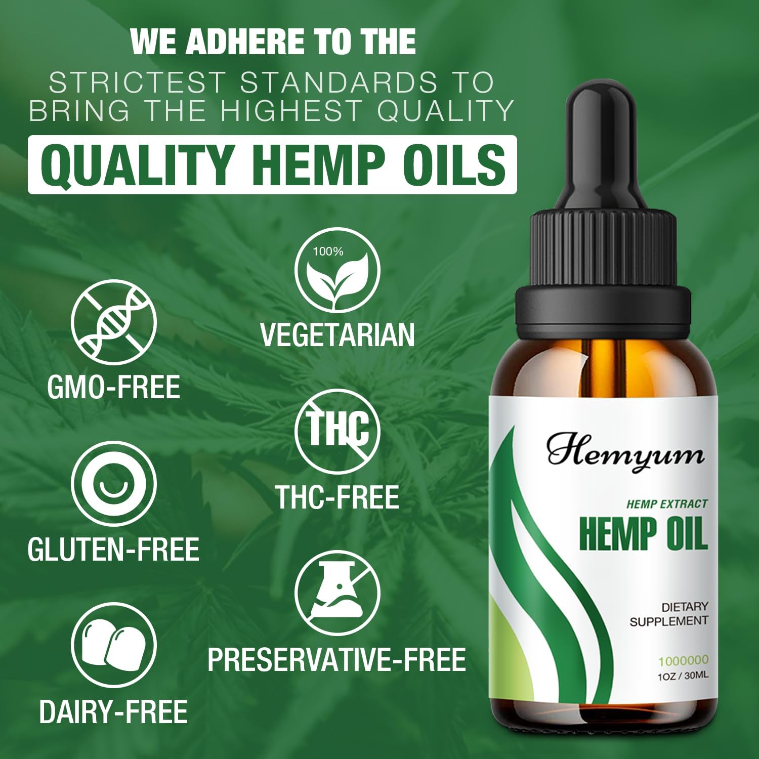 Hemyum hemp oil drops third party tested for safety and potency
