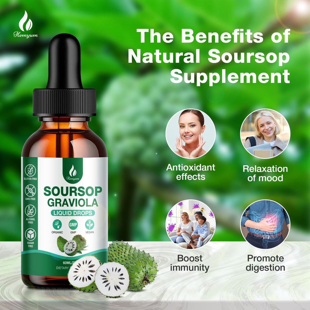 Hemyum soursop graviola liquid dropper shows potent extract for routines