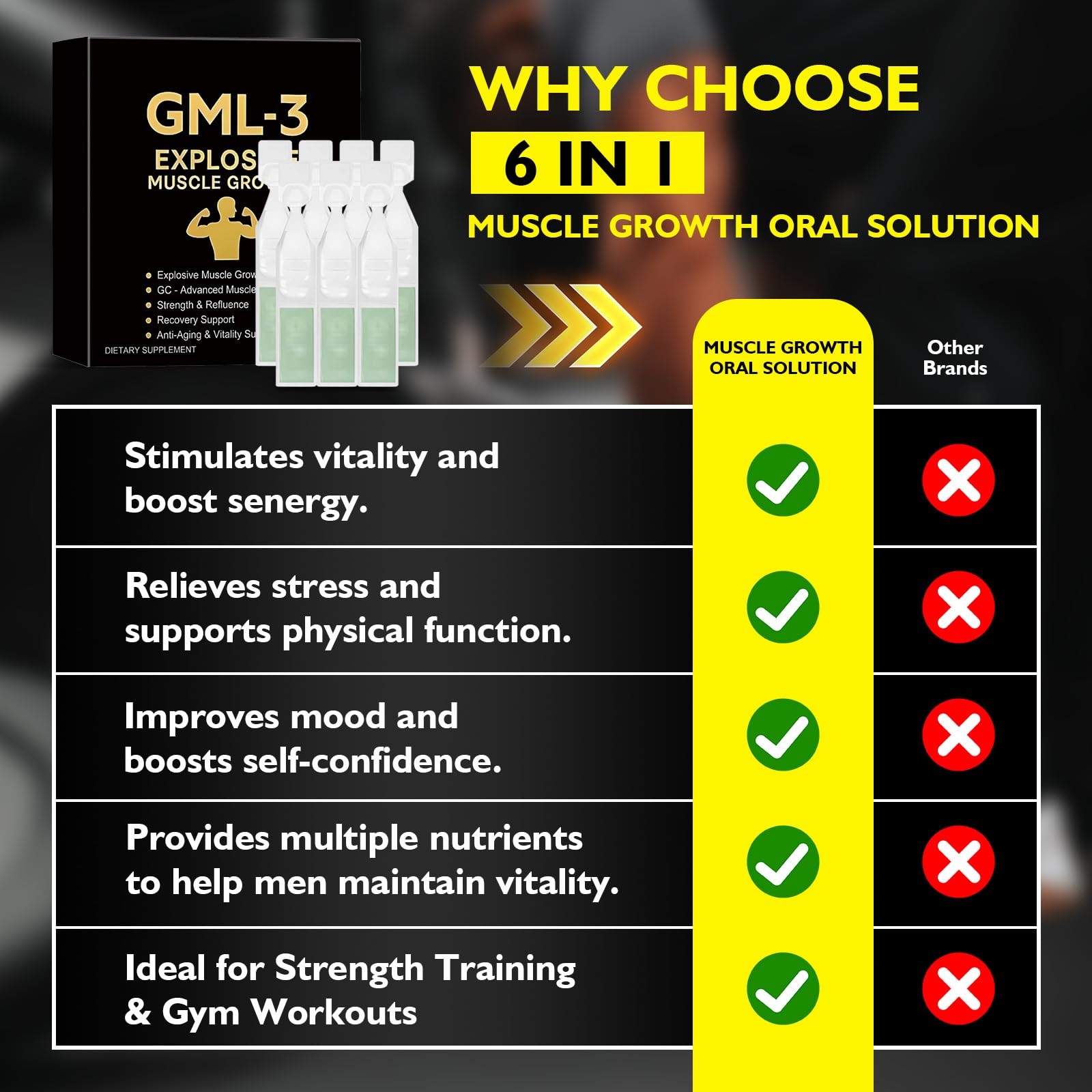 HENGRUNXIN GML-3 solution in a glass ready to mix for intake.