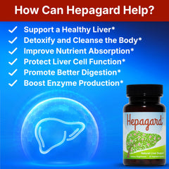 Hepagard bottle features NAC image for antioxidant liver support.