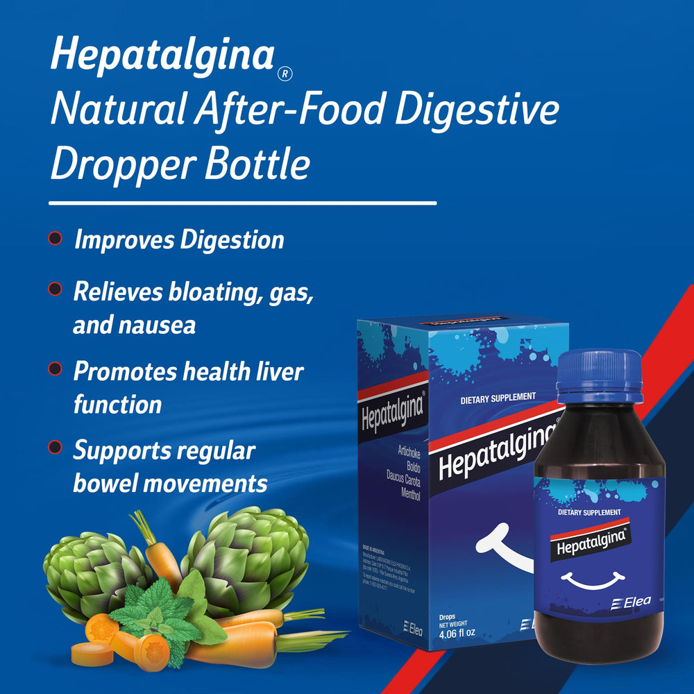 Hepatalgina artichoke leaf extract highlights natural liver care.