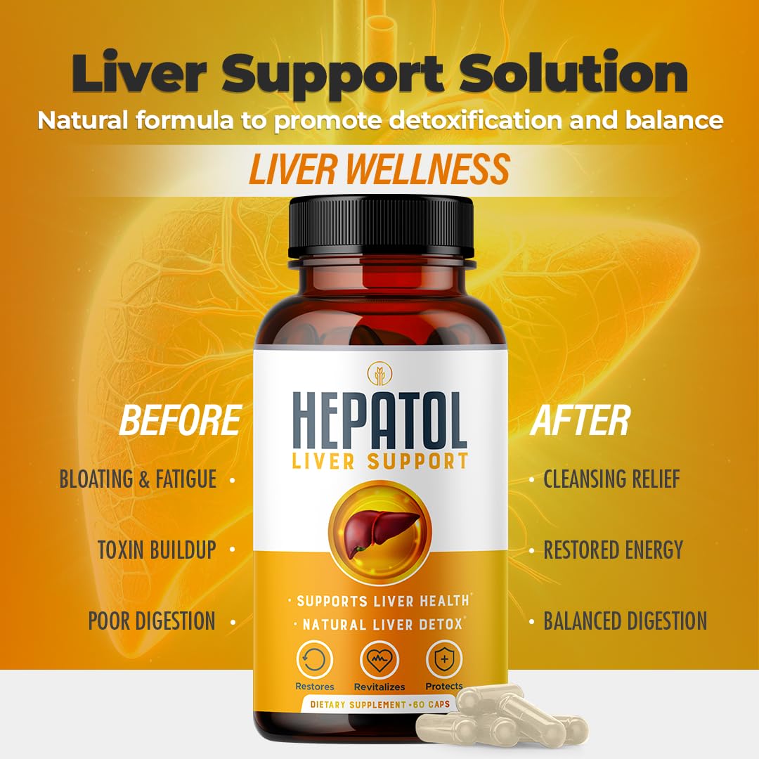 Hepatol capsules dispensed into a glass for daily use