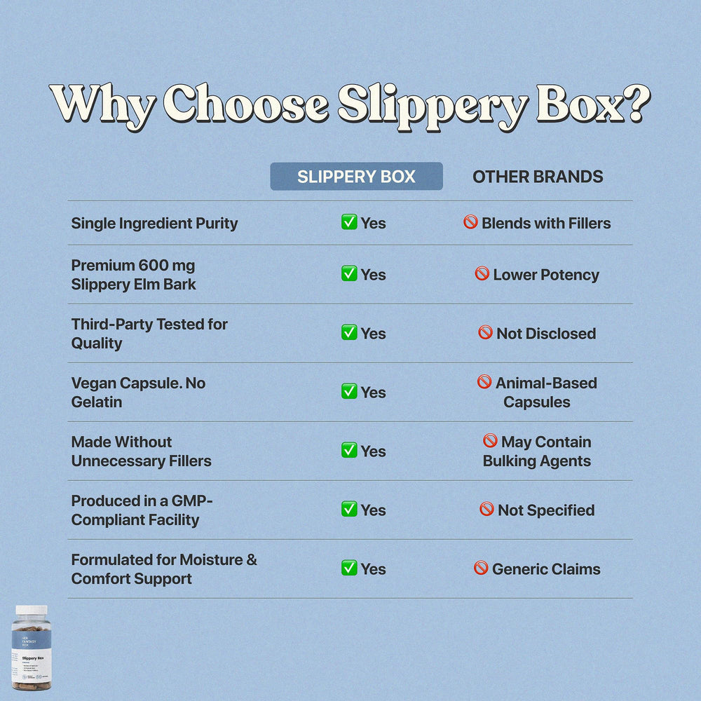 Her Fantasy Box Slippery Box vegan capsules ready for daily use