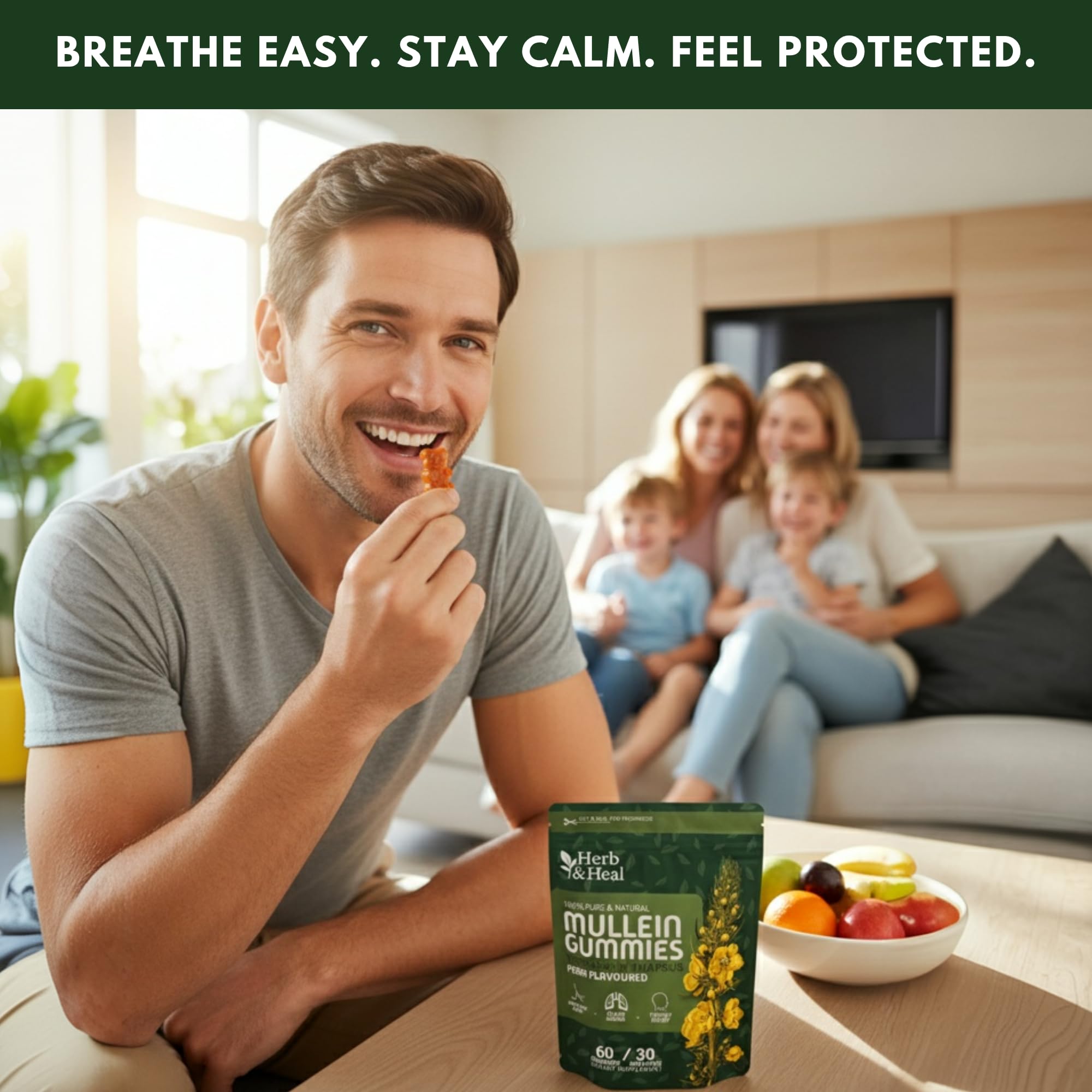 Herb & Heal Mullein Gummies blend: mullein plus quercetin and bromelain for potential inflammation support.